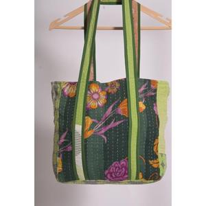 Indian Handmade Cotton Kantha Vintage Tote <b>Bag</b> Quilted Boho Shoulder <b>Bag</b> Reusable Durable Shopping <b>Bag</b> Unisex Gift - Product Image 1