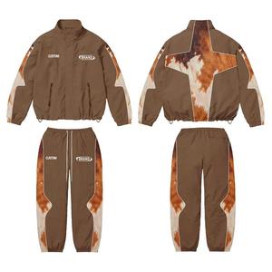 Ensemble survêtement coupe-vent sportif à carreaux pour homme, respirant, séchage rapide, streetwear, polyester/coton, tissé, pour l'hiver - Product Image 4