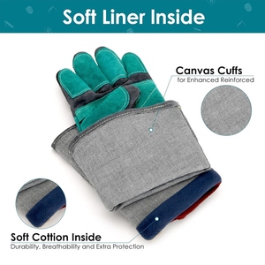 Guantes de Soldadura Mig de Cuero Resistentes al Calor con Costuras de Aramida, Guantes Resistentes al Fuego para Bomberos y Barbacoa - Product Image 5