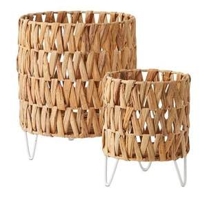 Decorative Handmade Natural Rattan and Jute Eco-Friendly Food-Safe <b>Large</b> Round Storage Organizer <b>Basket</b> for Home and Office - Product Image 2