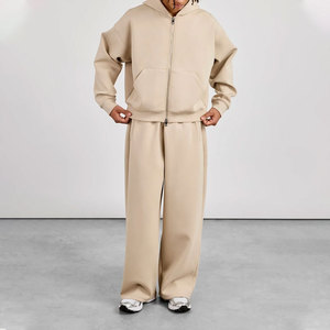 Survêtement à capuche pour hommes grande taille, gris uni, décontracté, sweat-shirt long avec poches latérales, taille élastique, coupe ample, vêtements d'automne - Product Image 1