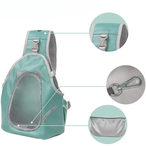 Pet <b>Backpack</b> Carrier Solid Color Nylon Breathable Mesh Zipper Closure For <b>Cats</b> - Product Image 3