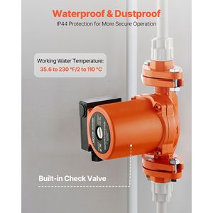 Pompa di Ricircolo in Ghisa F-009-BF5-J, 17 GPM, AC 120V, 35 ft, per Acqua Calda, Connessione Flangiata da 3/4 Pollici, Componenti per Caldaie - Product Image 6