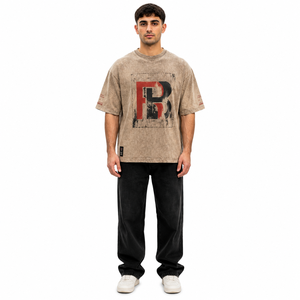 T-shirt homme surdimensionné en coton 260 GSM, coupe ample, effet délavé, avec impression graphique, style streetwear, Rehman Brothers Custom OEM. - Product Image 1
