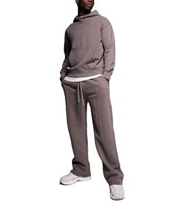 Conjunto Deportivo de Hombre de Alta Calidad Personalizado, Estilo Holgado con Hombros Caídos, 100% Algodón Felpa, Sudadera con Capucha y Pantalones Jogger, Ropa Urbana Hip Hop, Color Sólido, Invierno - Product Image 2