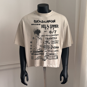 Camiseta de Algodón de Manga Corta y Cuello Redondo para Hombre, Estilo Urbano, Diseño Sólido en la Parte Delantera, Calidad Premium, Marca Personalizada, Tela de 320g - Product Image 1