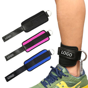 Sangle de cheville réglable pour entraînement en salle de sport, avec manchette rembourrée, anneau en D, attache pour entraînement des jambes, protection professionnelle, fermeture auto-agrippante - Product Image 1
