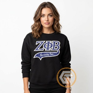เสื้อสเวตเตอร์คอลูกเรือสำหรับผู้หญิงปกติแบบปักลายเสื้อยืดคอกลมสำหรับฤดูหนาวสีพื้น Zeta phi Beta - Product Image 4