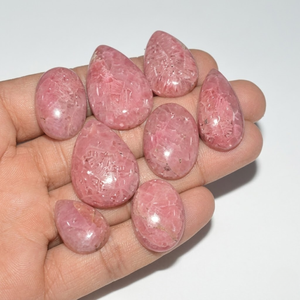 Hermosa Rodonita Natural |   Rodonita Rosa con Acabado Liso |   Suministros para la Elaboración de Joyería Artesanal |   Piedra para la Fabricación de Joyas |   100g 25-30mm - Product Image 2