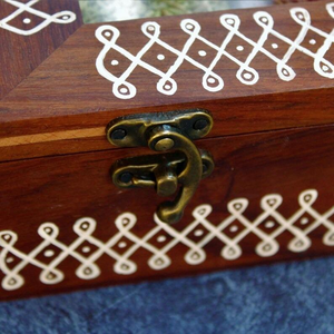 Designed <b>Wooden</b> Spice <b>Box</b> with Glass Lid and Compartments- Storing Indian Masala & Herbs Seeds Premium Organizer - Product Image 5