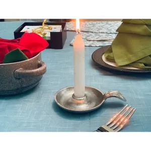 Elegant Metal <b>Taper</b> <b>Candle</b> Holder with Handle for Home Decoration and Table Setting - Product Image 4