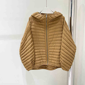 Chaqueta acolchada negra con capucha para mujer, abrigo con cremallera, ropa de abrigo cálida para invierno - Product Image 3