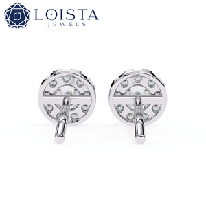 Bijoux en diamants certifiés IGI luxueux, or véritable 18 carats, diamants cultivés en laboratoire, boucles d'oreilles rondes pour femmes - Product Image 4