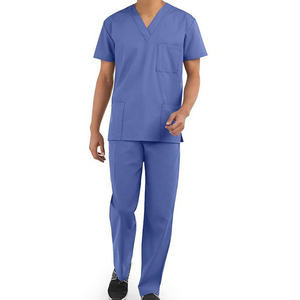 Women's Hospital Nurse Uniform Set <b>Stretch</b> Medical Scrubs with <b>Cargo</b> Jogger <b>Pants</b> Custom Manufacturing - Product Image 3