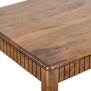 Table de salle à manger rectangulaire en bois de manguier massif, faite à la main, avec 2 tiroirs de rangement, finition naturelle, pour la maison, la cuisine ou le restaurant - Product Image 6