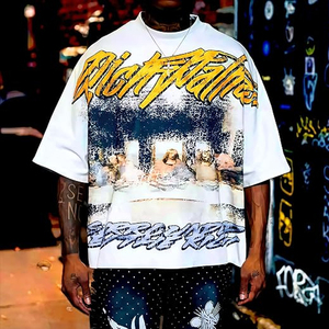 Camisetas Gráficas Oversize para Hombre, Estilo Rapper, Ropa Emo de los 2000s, Camisetas Holgadas Vintage de Hip Hop - Product Image 3