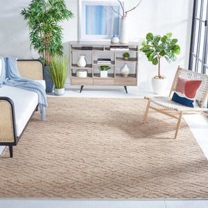 Geometric Flat Weave <b>Jute</b> <b>Rug</b> Rectangle Natural Beige Cotton <b>Jute</b> Backing Scandinavian Style Living Room <b>Rug</b> Thin Pile - Product Image 6
