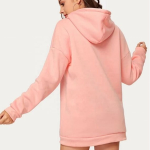 เสื้อฮู้ดโอเวอร์ไซส์แบบยูนิเซ็กซ์ สีขาวพิมพ์ลายหัวใจสีคอรัล พิมพ์ลายนูน สไตล์ลำลองสำหรับฤดูใบไม้ร่วง ทรงปกติ แขนยาว ผ้าถักเฟรนช์เทอร์รี่ 100% - Product Image 5