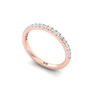 Anillo de media eternidad Radiance Royale con diamantes CVD cultivados en laboratorio de corte diferente, chapado en oro de 10K, elegante alianza de boda para mujer - Product Image 3