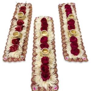 AARNA COLLECTION Traditional Art Deco Floral Tapestry Wall Hanging <b>Red</b> Roses <b>Candle</b> Holders Birthday Wedding Home Decor - Product Image 1