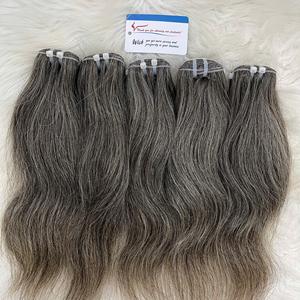 Extensions de cheveux vietnamiennes couleur gris naturel, gris foncé, longueurs courtes, en stock maintenant, prix de gros - Product Image 3