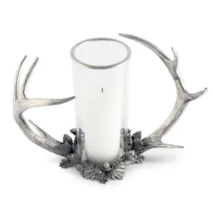 Support de bougie en bois de cerf avec motif de gland, décoration ronde pour la maison pour Noël ZE-3538T, fabriqué à la main par Zahid Exports - Product Image 4
