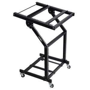 Soporte mezclador de DJ 9U ajustable, carro de escenario rodante con ruedas para equipo de estudio de Audio profesional para estudios de música de oficina en casa - Product Image 1