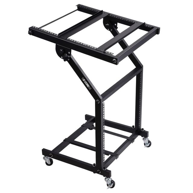 ProX 9U Rack Stand Rolling Cart With Wheels For Audio Studio Equipment