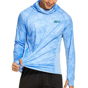 Sublimation Printing Men's Fishing Hoodie Full Sleeves <b>Thumb</b> <b>Hole</b> Design Invinsible Pocket Breathable Pullover Fishing Hoodie - Product Image 1