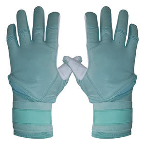 Guantes de Béisbol de Cuero Verde Menta, Transpirables, con Palma Perforada para Control del Agarre, Soporte de Muñeca Ajustable, Personalizados para Entrenamiento, Talla XL - Product Image 5