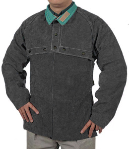 Chaqueta de Cuero Vacuno Marrón Original para Soldadores, Resistente al Calor y al Fuego, 100% Poliéster, Ropa de Trabajo de Seguridad Reflectante - Product Image 5