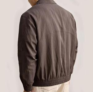 Men's Casual Slim Hooded Bomber <b>Jacket</b> <b>Denim</b> Washed Solid Color Windproof Polyester Autumn Wear - Product Image 4