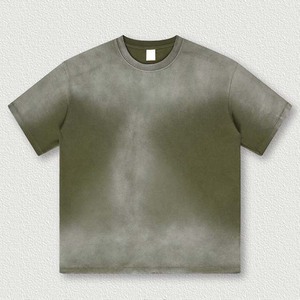 เสื้อยืดคอตตอน 230 กรัม สำหรับผู้ชาย ไซส์พลัส ทรงหลวม สไตล์วินเทจ ล้างสีแบบ Stone Acid Wash เสื้อยืดโอเวอร์ไซส์สั่งทำพิเศษ สไตล์ไฮสตรีท - Product Image 5