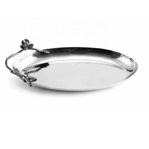 Vente chaude Nickelé À La Main En Acier Inoxydable Plateau De Service Fleur Conception Alimentaire Salade Plateau pour Cadeau ou Usage Domestique - Product Image 2