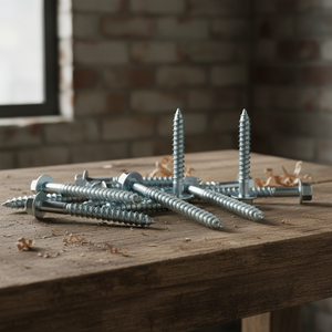 High Strength Class 4 Metric/Inch Carbon Steel Sharp Point External Hex Head Coarse Wood Thread HRC22-32 Zinc Plated PDC Screw - Product Image 1