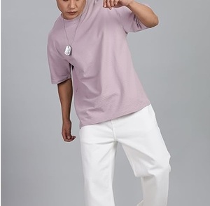 T-shirts pour hommes à faible MOQ, 100% coton épais 350 GSM, design de logo personnalisé, vierges, coupe oversize, épaules tombantes, col rond côtelé, coupe ample - Product Image 4