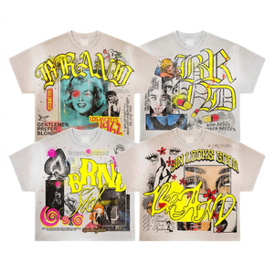 T-shirt surdimensionné pour homme, manches courtes, style streetwear, imprimé photo, jersey de coton, col rond, coupe classique avec motif - Product Image 6