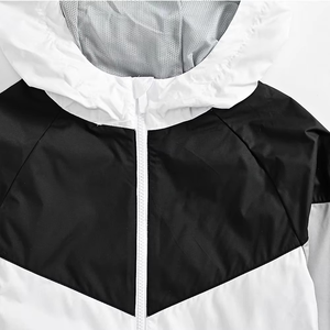 Custom Three Tone Hooded Windbreaker Men's Full Zip Waterproof <b>Jacket</b> <b>Lightweight</b> Breathable Outdoor Sportswear <b>Running</b> Windcoat - Product Image 4