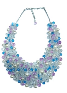 Collar de cuentas Bohemias de alta calidad para mujer, hecho a medida con cuentas de cristal rosa, blanco y azul, colores surtidos, moda - Product Image 4