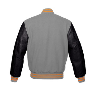 Blousons universitaires unisexes en polaire personnalisés OEM, coupe bomber, coupe-vent et imperméables, avec col montant et motif lettres - Product Image 2