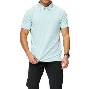 Polo de travail pour hommes, uniforme d'entreprise, en coton uni, polyester et élasthanne, respirant, à séchage rapide, pour le sport et le golf, avec broderie et impression - Product Image 1