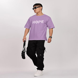 T-shirt vierge surdimensionné à épaules dénudées en coton 100% de 240g de haute qualité avec logo personnalisé pour hommes, vente en gros - Product Image 4