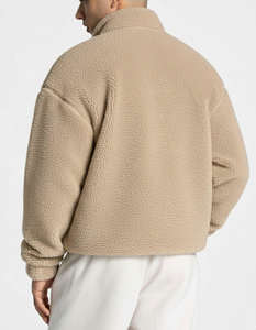 Chaqueta de Forro Polar con Cuello Alto y Diseño Personalizado con Logotipo, Estilo Oversize, para Gimnasio y Ropa Urbana, Cálida, para Hombre - Product Image 2