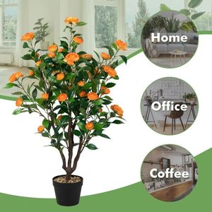 Albero di Camelia Artificiale da 1 Metro - Pianta Sempreverde Impermeabile per Interni, Esterni, Ufficio e Decorazioni di San Valentino - Product Image 6