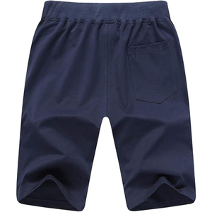 Pantalones Cortos Bermuda de Algodón de Color Sólido para Hombre, Cintura con Cordón, Estilo Casual con Bolsillos, Talle Medio, Tejido de Punto Transpirable - Product Image 4
