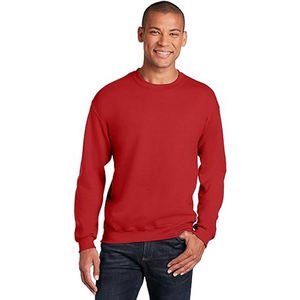 Sweat-shirt en molleton rouge à col rond pour homme, coupe classique, pull décontracté, couleur unie, tricoté, manches longues - Product Image 1