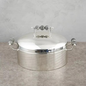 Stylish Metal Casserole With Crystal Detailing Perfect For Elegant Food Serving <b>Dining</b> <b>Table</b> Decor And Festive Hosting Use - Product Image 6