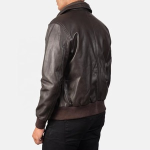 Veste en cuir véritable marron foncé décontractée de haute qualité pour hommes, avec logo personnalisé, design vierge, grandes tailles, vestes en cuir pour hommes - Product Image 4