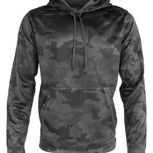 Sweat-shirt à capuche zippé noir pour homme, 100% coton, camouflage, logo personnalisé, broderie 3D, saison hiver, 1 pièce - Product Image 6