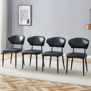 Minimalist Ergonomic Dining <b>Chair</b> Black Curved Backrest <b>Comfortable</b> Design Unlocking <b>Comfortable</b> Minimalist Dining Experience - Product Image 1